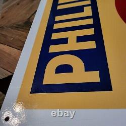 Philips Radio Store Display Advertizing Sign Double Sided Enamel Die Cut 36x21