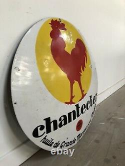 Plaque Emaillee Chanteclair Enamel Sign Emailschild Insegna Oil Huile