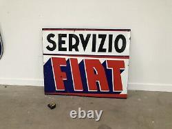 Plaque Emaillee Fiat Servizio Enamel Sign Emailschild Smaltata Porcelain