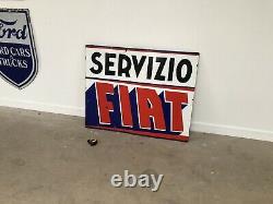 Plaque Emaillee Fiat Servizio Enamel Sign Emailschild Smaltata Porcelain