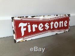 Plaque Emaillee Firestone Ancienne Enamel Sign Emailschild