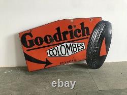 Plaque Emaillee Goodrich Ancienne Enamel Sign Emailschild Insegna Pneu Tire