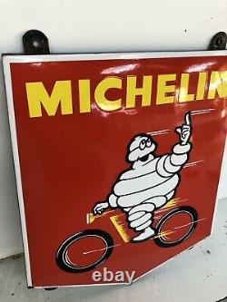 Plaque Emaillee Michelin Velo Ancienne Enamel Sign Emailschild Insegna Pneu