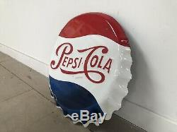 Plaque Emaillee Pepsi Ancienne Capsule Emailschild Enamel Sign