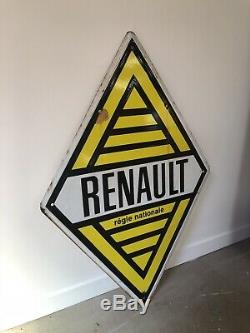 Plaque Emaillee Renault Losange Ancienne Enamel Sign Emailschild