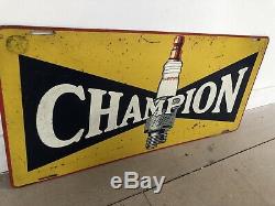 Plaque Tole Champion Ancienne No Emaillee Enamel Sign