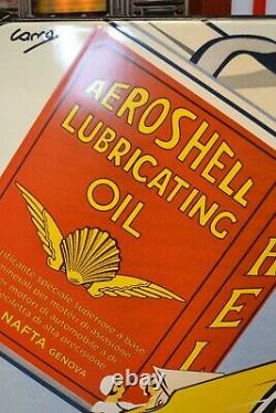 Plaque émaillée AEROSHELL huile lubrifiant moteur enamel sign emailschild