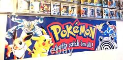 Pokemon'90's Vintage Style Promo Display Banner Sign Store Poster 3 sizes
