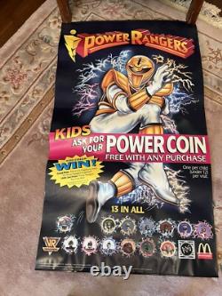 Power Rangers BIG 1994 MCDONALD'S POG STORE DISPLAY SIGN 2SIDED SABAN MMPR RARE