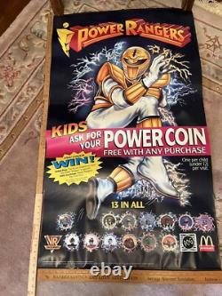 Power Rangers BIG 1994 MCDONALD'S POG STORE DISPLAY SIGN 2SIDED SABAN MMPR RARE