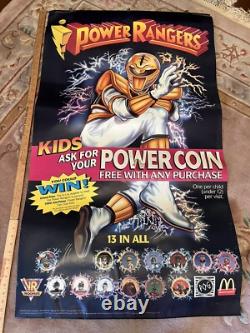 Power Rangers BIG 1994 MCDONALD'S POG STORE DISPLAY SIGN 2SIDED SABAN MMPR RARE