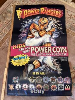 Power Rangers BIG 1994 MCDONALD'S POG STORE DISPLAY SIGN 2SIDED SABAN MMPR RARE