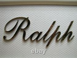 RALPH LAUREN Original Department Store Display Advertising Sign Brass White Ad