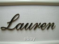 RALPH LAUREN Original Department Store Display Advertising Sign Brass White Ad