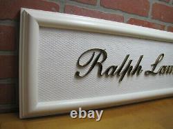 RALPH LAUREN Original Department Store Display Advertising Sign Brass White Ad