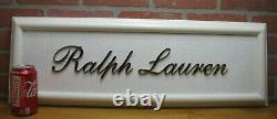 RALPH LAUREN Original Department Store Display Advertising Sign Brass White Ad