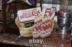 RARE 1940s PEPSI COLA BIGGER BETTER STORE DISPLAY SIGN SODA POP FOUNTIAN COKE 66