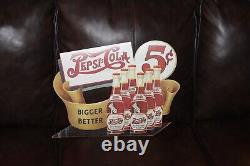 RARE 1940s PEPSI COLA BIGGER BETTER STORE DISPLAY SIGN SODA POP FOUNTIAN COKE 66