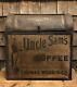 RARE Antique Late 1800s UNCLE SAM Coffee Bin Store Display Thomas Wood & Co Sign