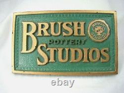RARE Brush Studios McCoy Pottery Advertising DEALER Display Case SIGN Plague HTF