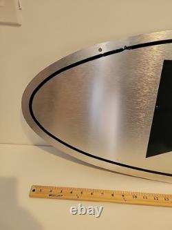 RARE LARGE BLACK METAL Vintage NIKE STORE DISPLAY SIGN 36 X 15 SWOOSH Stainless