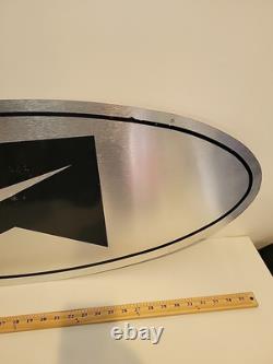 RARE LARGE BLACK METAL Vintage NIKE STORE DISPLAY SIGN 36 X 15 SWOOSH Stainless