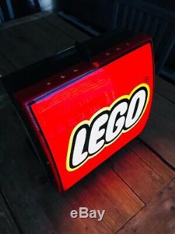 RARE LEGO Lighted Store Display Sign 14 x 13 x 5.5 Light Lamp Plastic