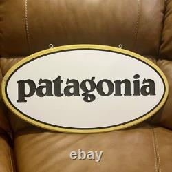 RARE Patagonia Dealer Store Display Sign 24 VTG Wood Oval Retail Advertising