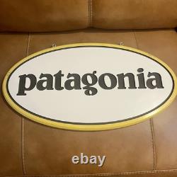 RARE Patagonia Dealer Store Display Sign 24 VTG Wood Oval Retail Advertising