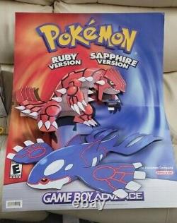 RARE Pokemon Ruby Sapphire Store Display Sign Poster 3D Nintendo 3D Poster Sign