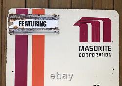 RARE VINTAGE MASONITE CORPORATION PANELING DEALER STORE DISPLAY SIGN 30x28