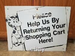 RARE VINTAGE Toys R Us Store Display Sign Geoffrey Return Shopping Basket Cart
