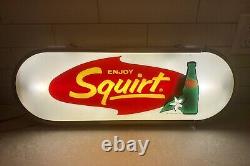 RARE VTG 26 Lighted Glass ENJOY SQUIRT Advertising Sign Soda Pop Store