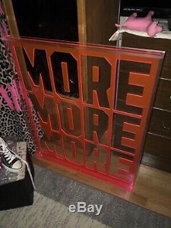 RARE Victorias Secret Heavy Plexiglass Store Display Sign Prop MORE MORE MORE