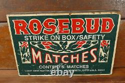 RARE Vintage 1984 Think Big NYC Giant Box of Rosebud Matches Cigar Store Display