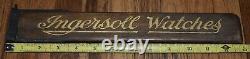 RARE Vintage INGERSOLL POCKET WATCH Wood Advertising Store Display Rack SIGN
