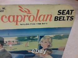 RARE Vintage Irvin seat belt car crash auto parts store display sign gas & oil