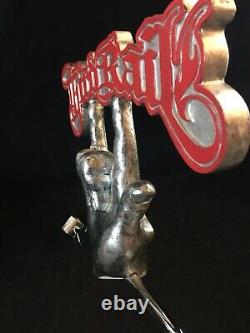 RARE Vintage THIRD RAIL STREETWEAR Swinging DEVIL HORN Display Sign Advertising