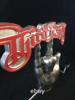 RARE Vintage THIRD RAIL STREETWEAR Swinging DEVIL HORN Display Sign Advertising