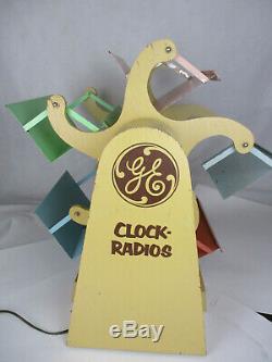 RARE Vtg 40's G. E. Tube Radio Ferris Wheel Store Display Rotating Sign