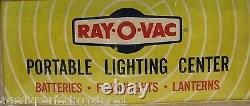 RAY-O-VAC PORTABLE LIGHTING CENTER Old Store Display Sign BATTERIES FLASHLIGHTS