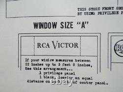 RCA 1950s Store Window Display 10 Pieces Decal Records Radio TV Victrola Sign