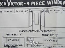 RCA 1950s Store Window Display 10 Pieces Decal Records Radio TV Victrola Sign