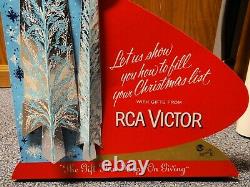 RCA Christmas Store Display Sign TV Radio Record Player Lights UP 1964 RCA Vic
