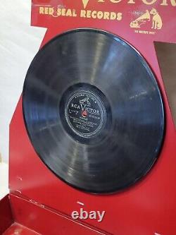 RCA Victor 78/33 rpm Red Seal RECORD STORE DISPLAY vtg Metal Sign Rack 10or 12