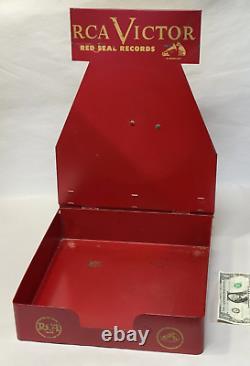 RCA Victor 78/33 rpm Red Seal RECORD STORE DISPLAY vtg Metal Sign Rack 10or 12