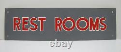 REST ROOMS Vintage Store Display Advertising Sign Diner Bar Pub Gas Station Shop