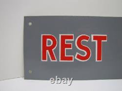 REST ROOMS Vintage Store Display Advertising Sign Diner Bar Pub Gas Station Shop