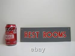 REST ROOMS Vintage Store Display Advertising Sign Diner Bar Pub Gas Station Shop