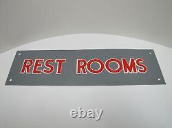 REST ROOMS Vintage Store Display Advertising Sign Diner Bar Pub Gas Station Shop